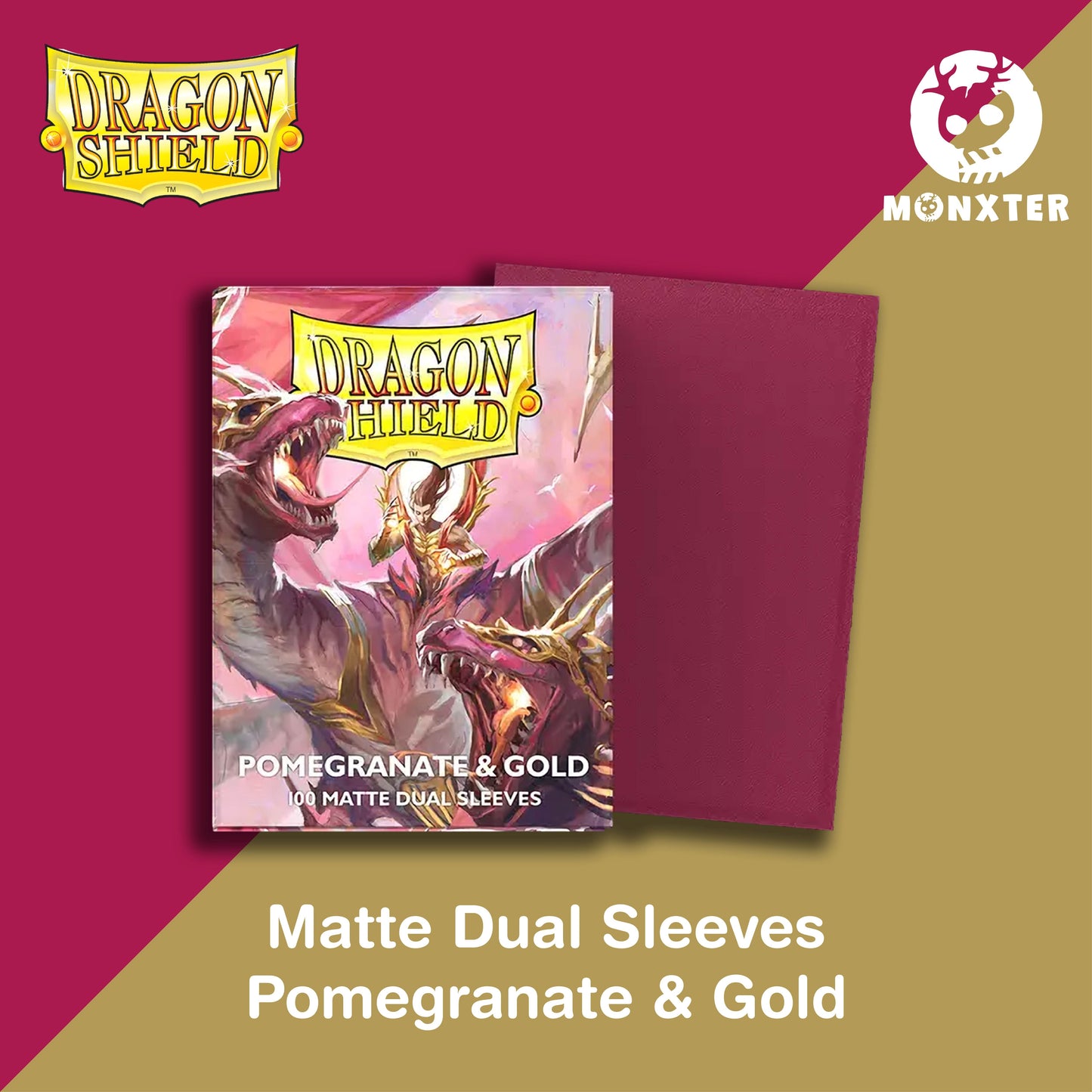 Dragon Shield Pomegranate & Gold Matte Dual Sleeves