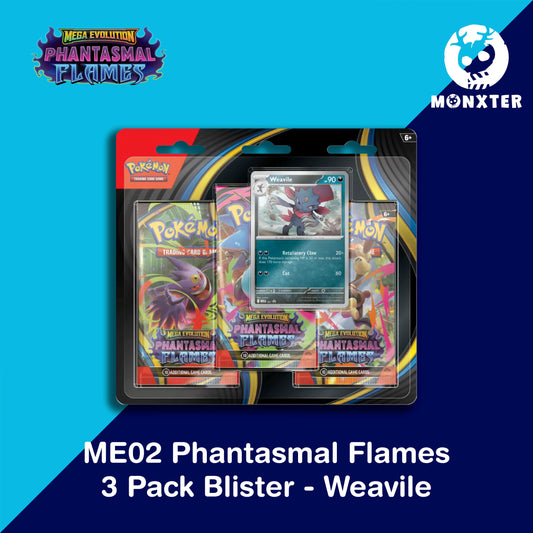 Pokémon TCG - Mega Evolution ME02 Phantasmal Flames 3 Pack Blister