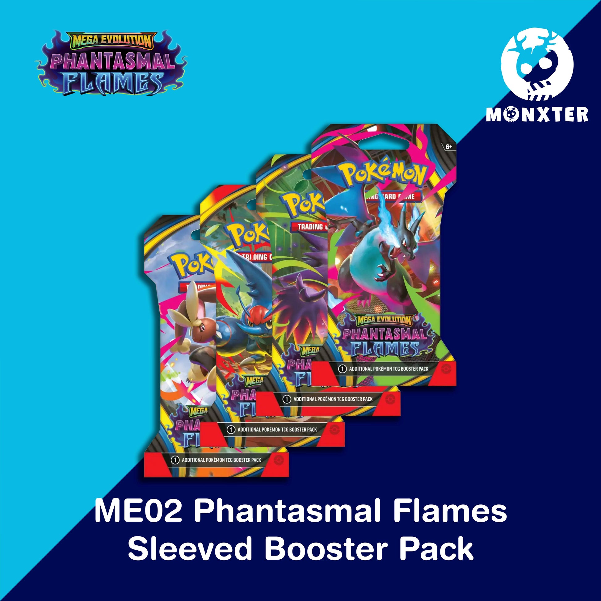 Pokémon TCG - Mega Evolution ME02 Phantasmal Flames Booster Pack (Sleeved)